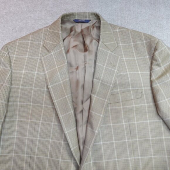 Brooks Brothers Blazer 44L Brown Wool Madison Guncheck Full Canvas